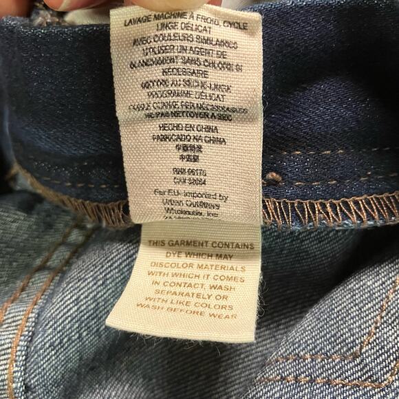 Free People Denim Overalls Sz 27 Blue Distressed Open Back Casual Boho Utility - Picture 14 of 16